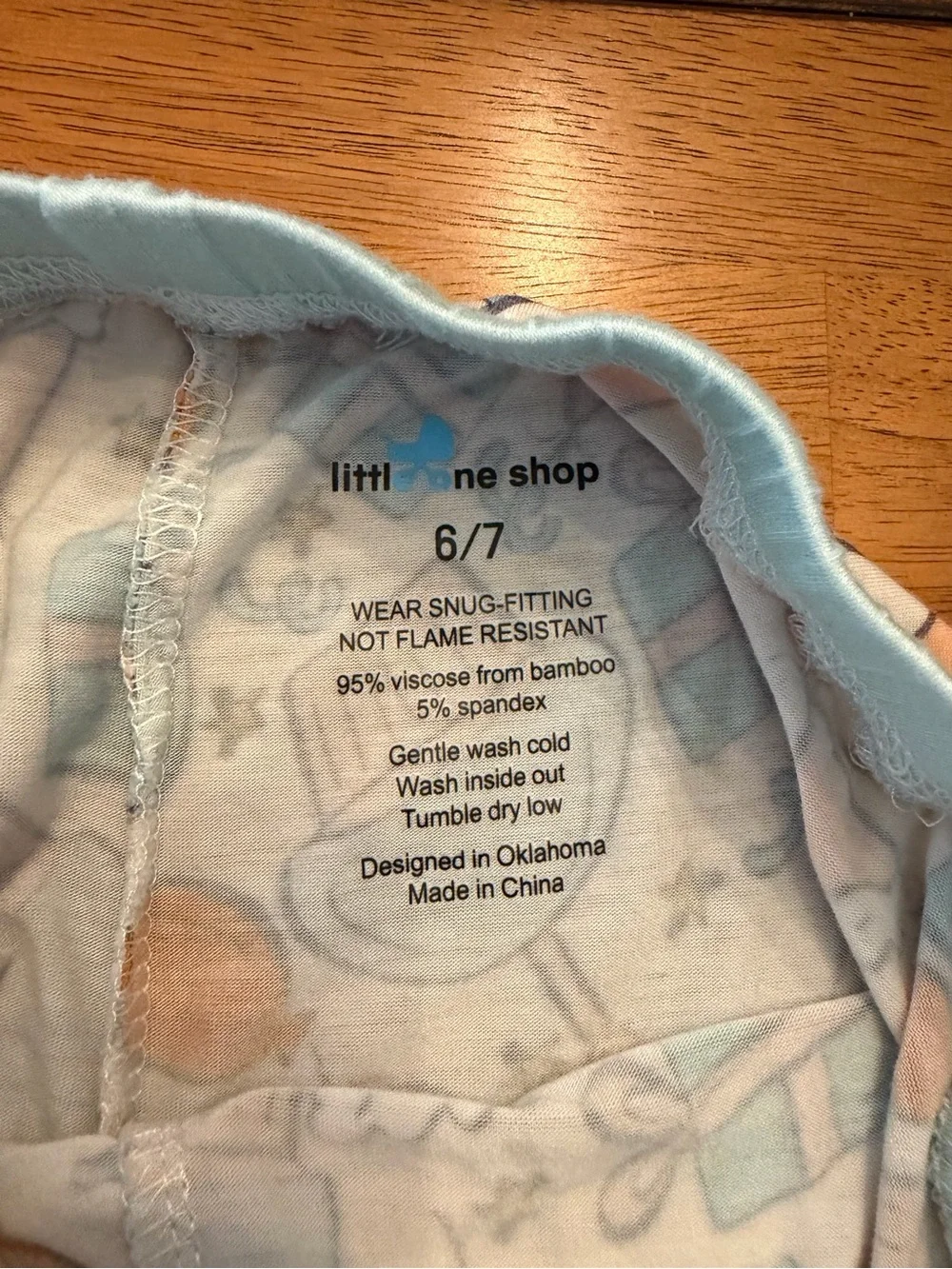 Little One Shop 6/7 Blue Birthday Bamboo Long Sleeve Pajamas